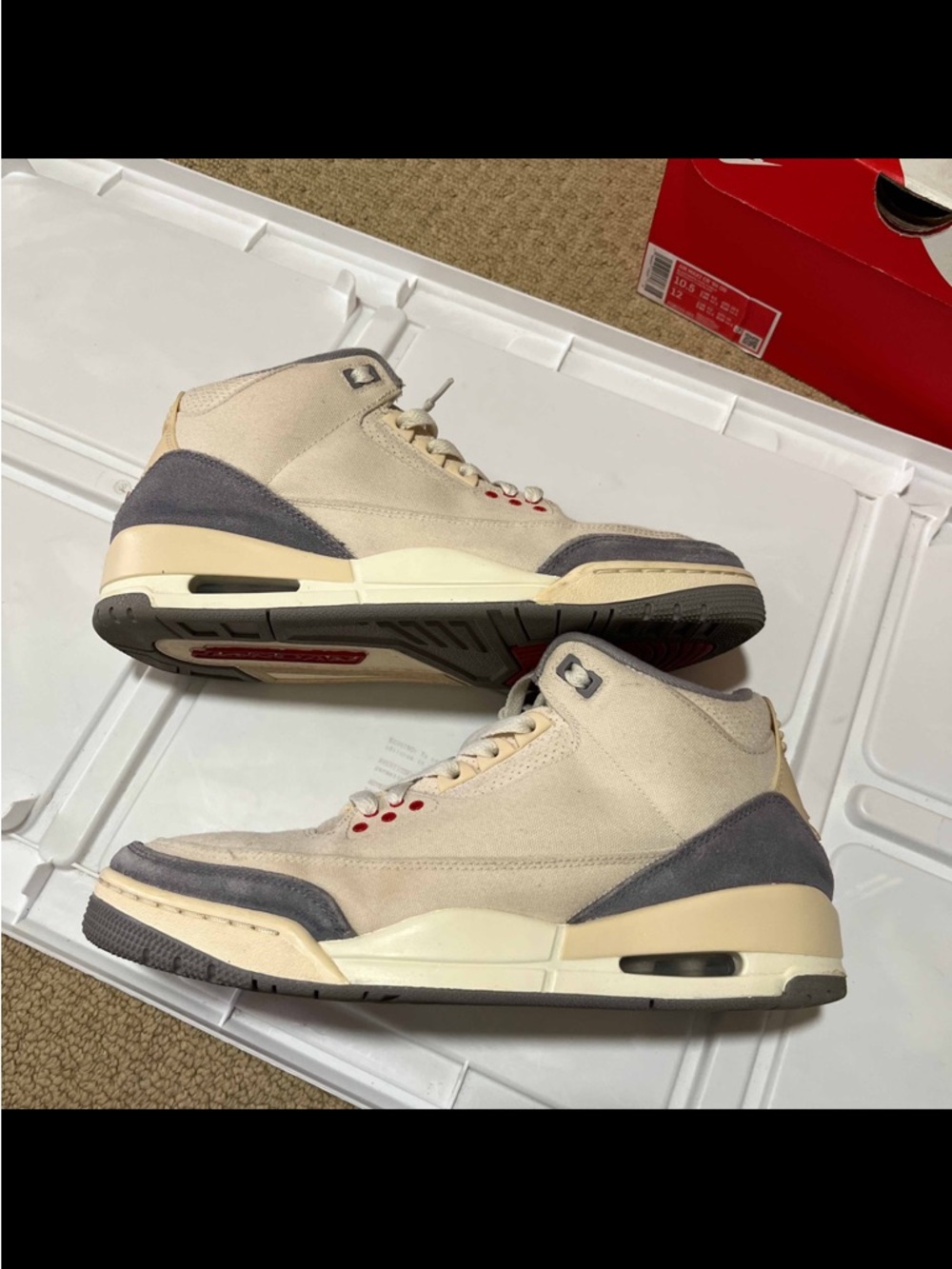 Nike Air Jordan 3 Retro Se Canvas Muslin Size 9.5 DH7139-100 2022